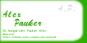 alex pauker business card